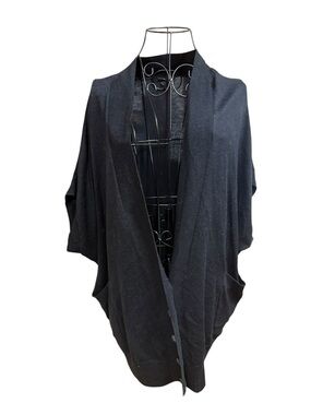 Kenneth Cole Black Draped Open-Front Cardigan 1X